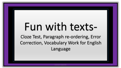 Non-fiction and Fiction text work for pre-GCSE/ IGCSE English Language