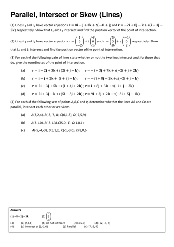 A2 Vectors Worksheets