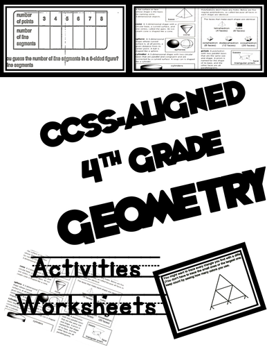 common core 4th grade geometry worksheets teaching resources