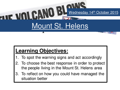 Mount St Helens - decision making exercise