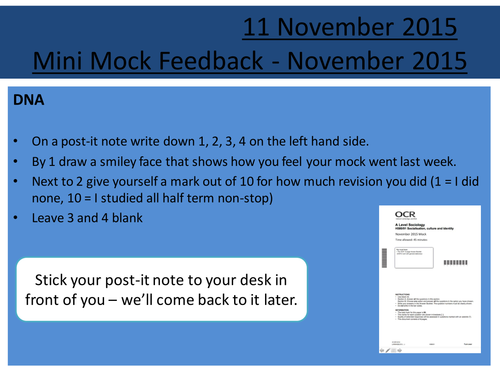 Sociology H580 / H180 Mini-Mock Feedback Lesson with Model Answers