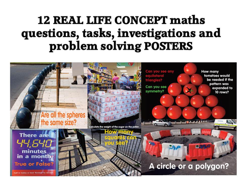 12 REAL LIFE CONTEXT MATHS POSTERS