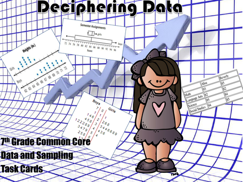 Data and Inferences Task Cards - 7th Grade Common Core 