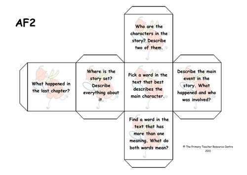 Guided Reading Activity Dice