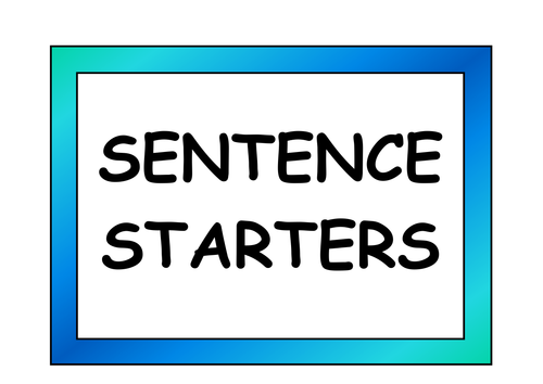Sentence Starter Vocabulary Cards