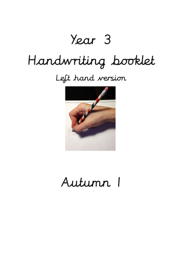 Year 3 Handwriting for left handers