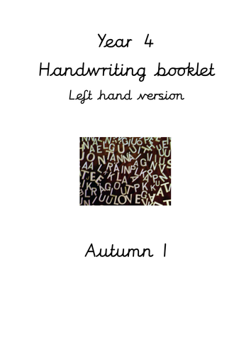 Year 4 Handwriting booklets for Left handers