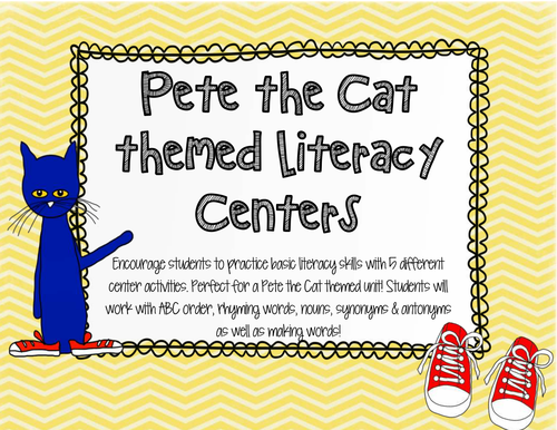 Cool Blue Cat Literacy Centers!