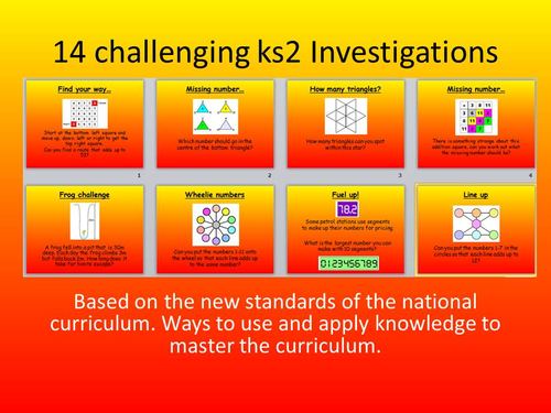 14 x KS2 new curriculum maths investigations