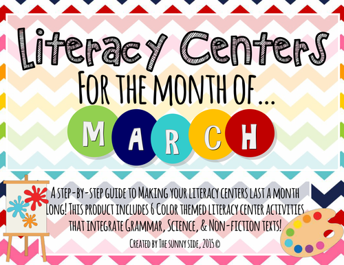 Month Long Literacy Centers: Color-ific