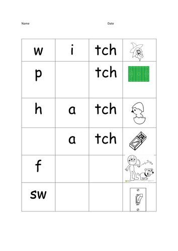 Tch Sound Worksheet Teaching Resources