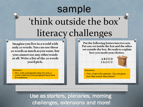 literacy 'think outside of the box' challenges