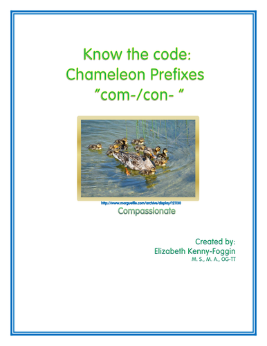 Know the Code: Chameleon Prefixes - com-  con- co-  