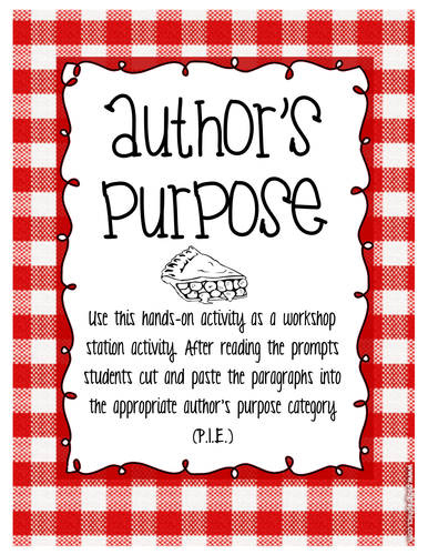 Author's Purpose Sort | Teaching Resources