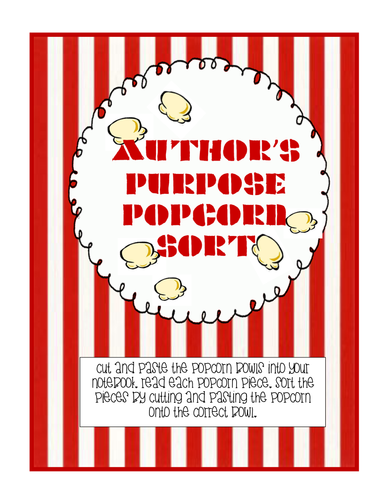 Author's Purpose Popcorn Sort