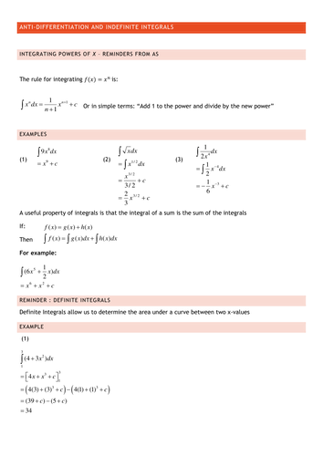 A2 Integration Full Teaching Notes
