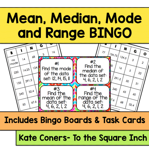 Mean, Median, Mode and Range Bingo