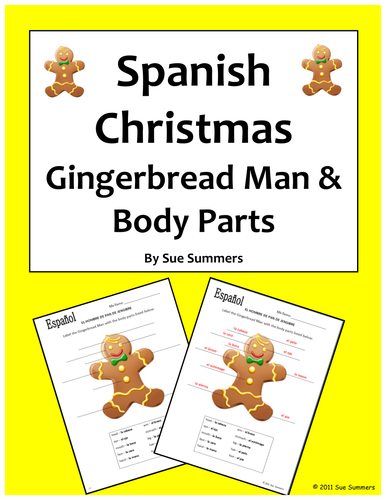 Spanish Christmas Gingerbread Man and Body Parts - Navidad | Teaching