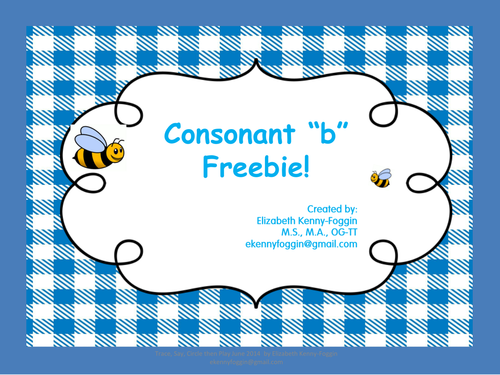 Know the Code: Trace, Circle, Say, then Play - Consonant "B" Free Resource