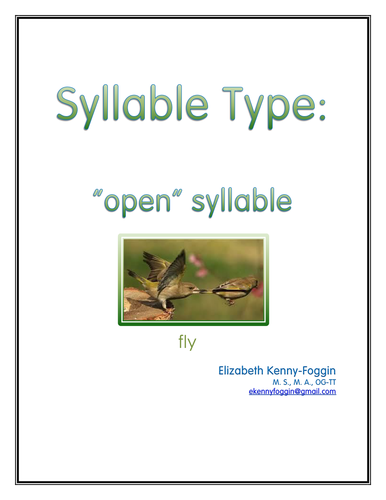Know the Code: Syllable Type - Open Syllable