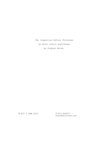 Pantomime Script - The Inspection Before Christmas