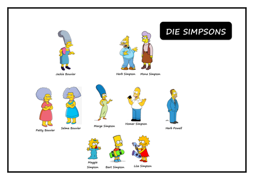 Simpsons Family Tree German Teaching Resources