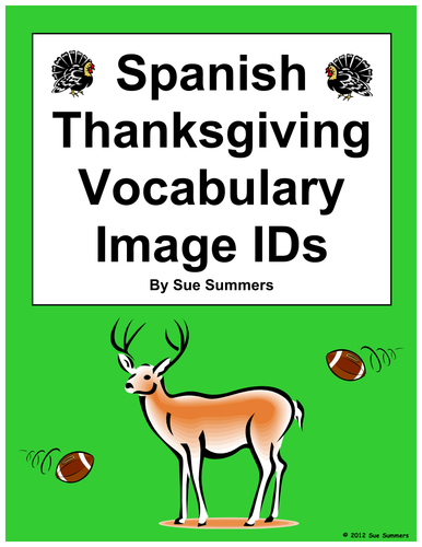 Spanish Thanksgiving Vocabulary 18 IDs and Word List