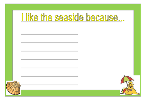 Seaside Writing Frames - Differentiated 3 ways
