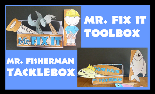 Father's Day Craft - Make Dad a Toolbox and a Fishing Tackle Box with Cards