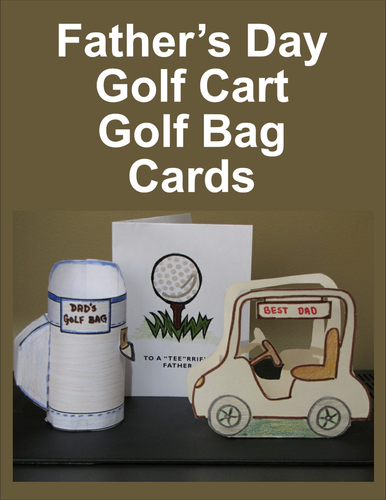 Father's Day Craft - Golf Bag & Golf Cart with Matching Cards