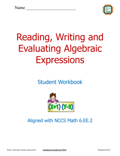Read, Write and Evaluate Expressions - NCCS Math 6.EE.2