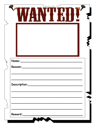 Character Profile in style of a Wanted poster. | Teaching Resources