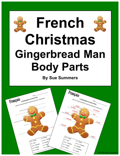 French Christmas Gingerbread Man and Body Parts - Noel