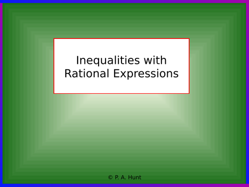 Inequalities Involving Rational Expressions (A-Level Further Maths)
