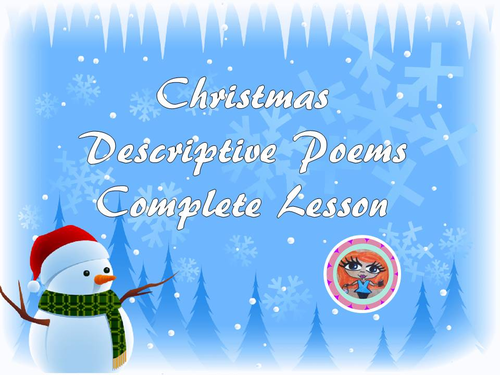 Christmas Descriptive Poems Complete Poetry Lesson for English
