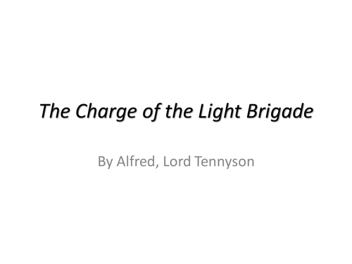 Conflict Poetry - The Charge of the Light Brigade