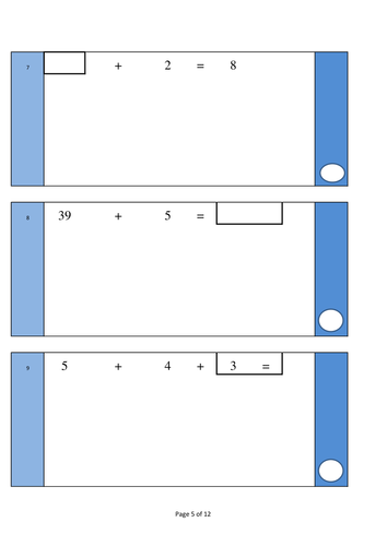 KS1 Arithmetic paper.  New style 2016 onwards, 25 Questions and answers.