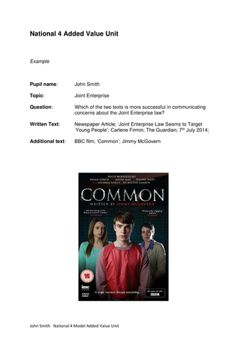 TV Drama Added Value Unit  Joint Enterprise 'Common' Jimmy McGovern