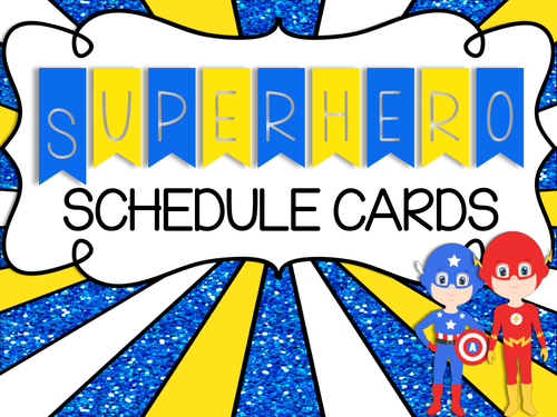 Superhero Daily Schedule Cards