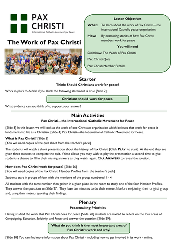 The Work of Pax Christi