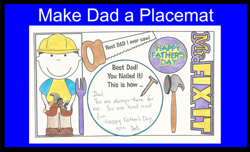 Father's Day Craft - Make DAD a Placemat