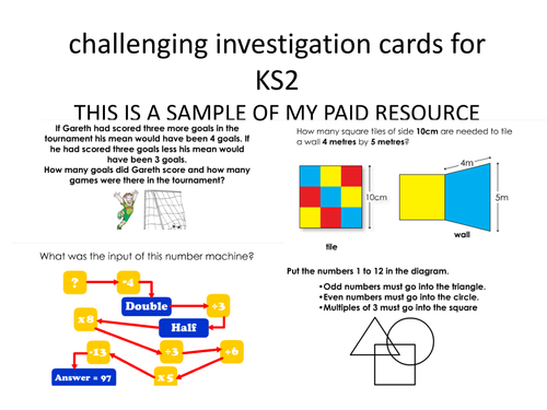 MATHS CHALLENGES KS2 by erylands - Teaching Resources - TES