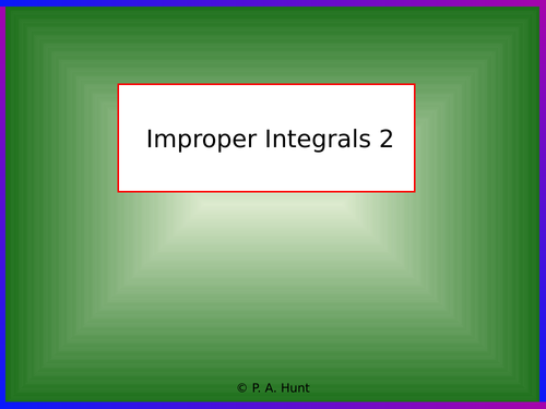 Improper Integrals 2 (A-Level Further Maths)