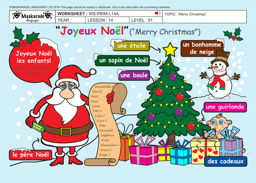 FRENCH- ALL ABOUT CHRISTMAS - Y3/Y4: Chrismtas decorations/ Recipe/ Song/ Topic/ Quiz/ Cultural fact