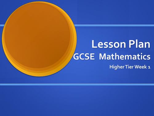 Maths Free Sample: Specifications and Objectives for GCSE Higher Tier, 3 lessons in PowerPoint.