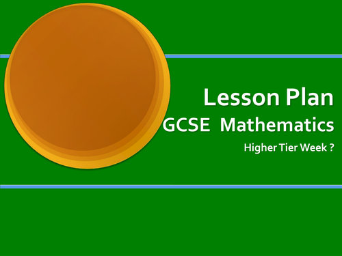 Maths - free samples. GCSE Higher Tier specs and objectives in PowerPoint for lesson plans, display.
