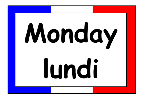 days of the week in french