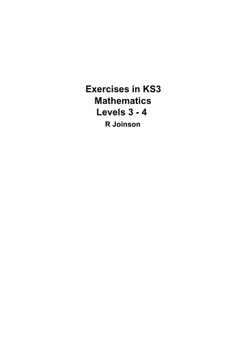 KS3 Mathematics  Levels 3-4