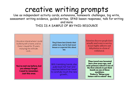 creative writing starters ks4