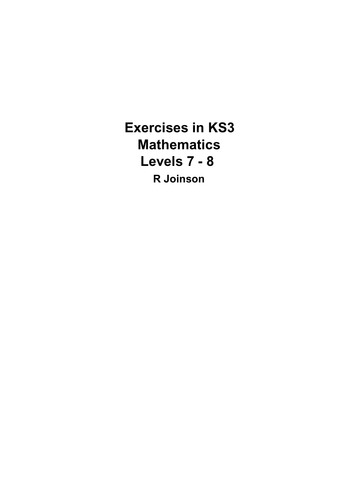 KS3 Mathematics Levels 7-8